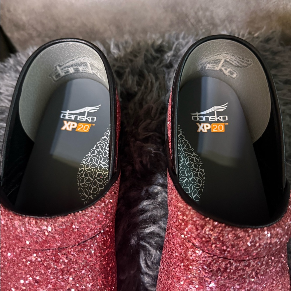 Dansko Glittery Pink Clogs - Picture 2 of 4